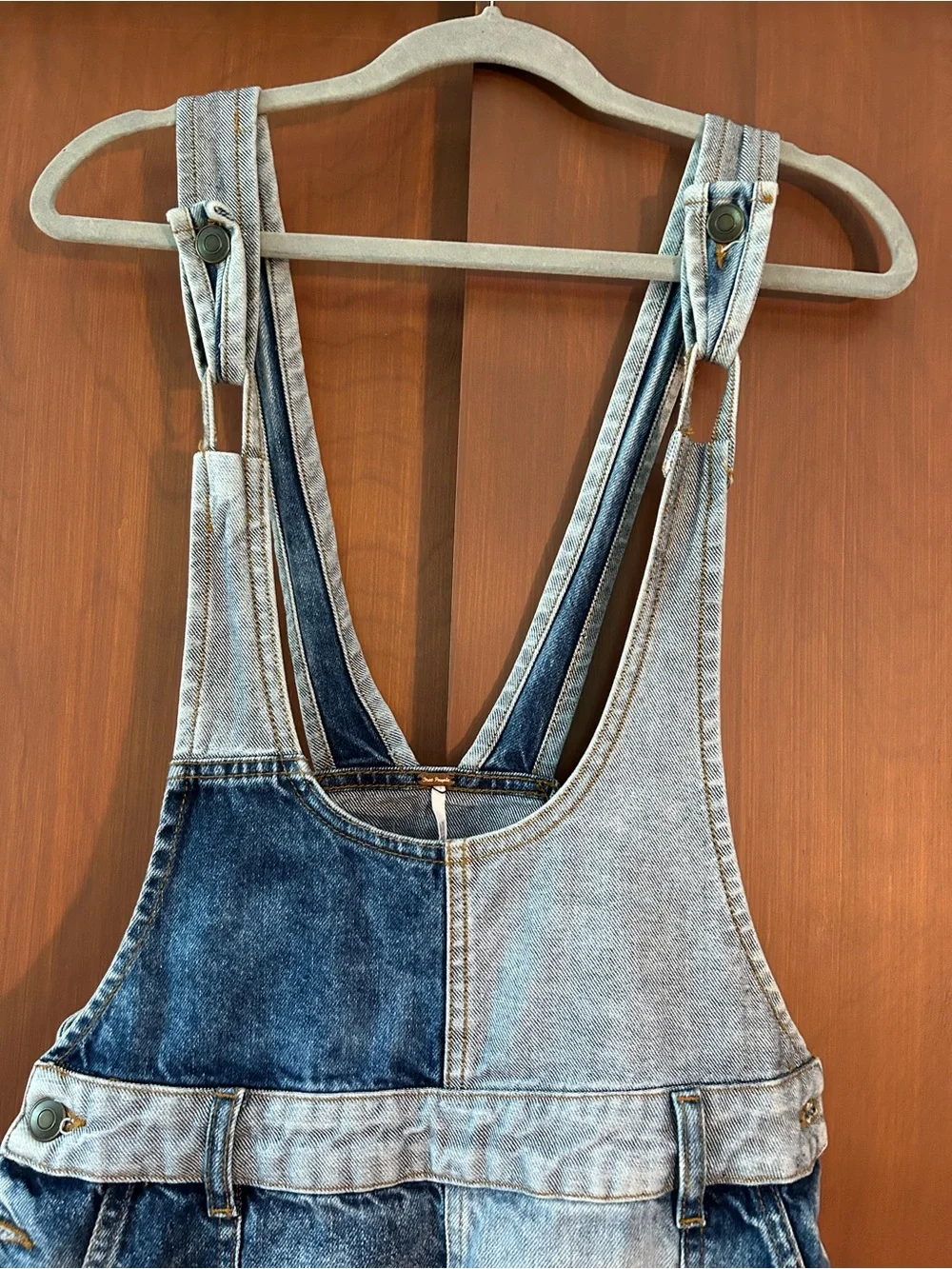 Women’s Two-Tone Blue Denim Overall Skirt